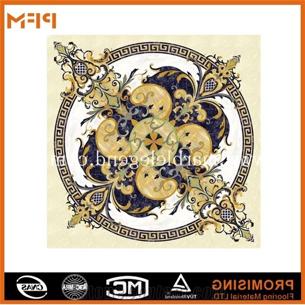 A Quality Modern Marble Inlay Flooring Design,Gold Marble Inlay Flooring Design, Dark Emperador/Golden Year/Rosso Verona/Crema Marfil/Honey Onyx/Onyx Green/India Green/Lapis/Ariston Marble Medallion