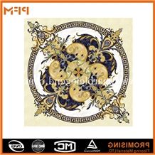 A Quality Modern Marble Inlay Flooring Design,Gold Marble Inlay Flooring Design, Dark Emperador/Golden Year/Rosso Verona/Crema Marfil/Honey Onyx/Onyx Green/India Green/Lapis/Ariston Marble Medallion