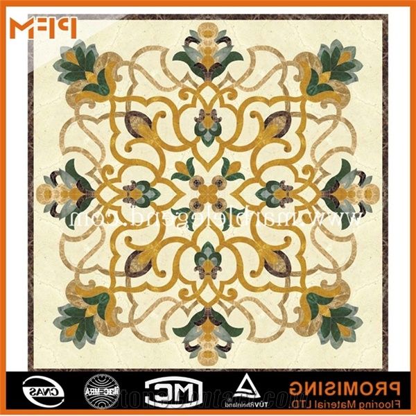 A Quality Modern Marble Inlay Flooring Design,Gold Marble Inlay Flooring Design, Dark Emperador/Golden Year/Rosso Verona/Crema Marfil/Honey Onyx/Onyx Green/India Green/Lapis/Ariston Marble Medallion
