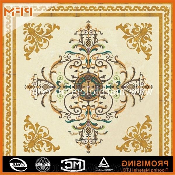 A Quality Modern Marble Inlay Flooring Design,Gold Marble Inlay Flooring Design, Dark Emperador/Golden Year/Rosso Verona/Crema Marfil/Honey Onyx/Onyx Green/India Green/Lapis/Ariston Marble Medallion