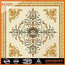A Quality Modern Marble Inlay Flooring Design,Gold Marble Inlay Flooring Design, Dark Emperador/Golden Year/Rosso Verona/Crema Marfil/Honey Onyx/Onyx Green/India Green/Lapis/Ariston Marble Medallion