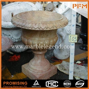 Antique Marble Flower Pots for Home and Garden, Brown Marble Flower Pots