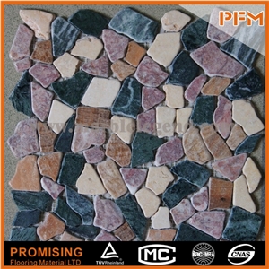 Backsplash China Grey Travertine Mosaic, Big Size Mosaic