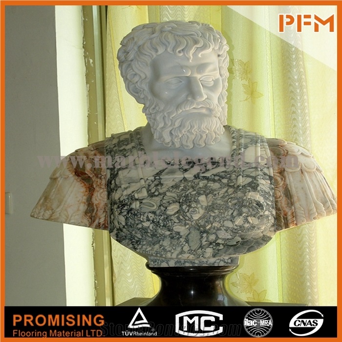 Beautiful Arabescato Corchia Marble Woman Hand Carved Natural Stone Bust Statue, Arabescato Corchia White Marble Statues