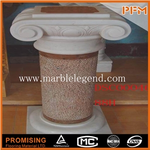 Beige and White Marble Columns for Sale,Marble Indoor Decorative Columns
