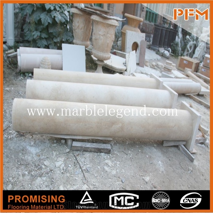 Beige Stone Columns for Wedding Decoration,Marble Carving Stone Column,Beautiful Stone Home Decoration Columns