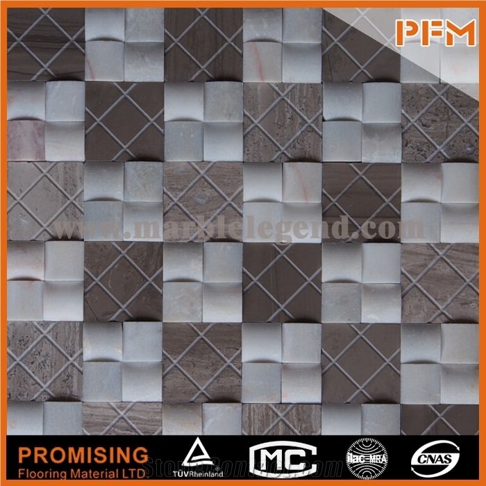 Brown Mosaic Light Brown and Polish Crystal Tile Stone Mosaic Natural Well Polished Beautiful Decorative Rectangular Stone Mosaic