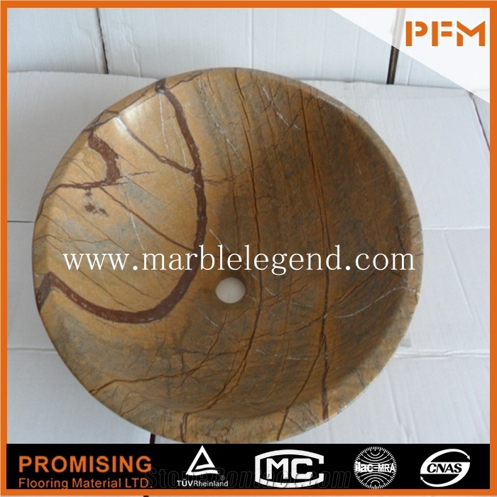 Carrara White Marble Vessel Stone Bathroom Vessel Sink,European Design Solid Surface Sink, White Stone Hand Basin