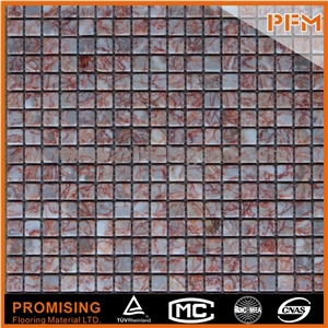 Cheap Glass Mixed Stone Mosaic Tile with Mesh-Back,Grey Slate Stone Mosaic Floor Tile
