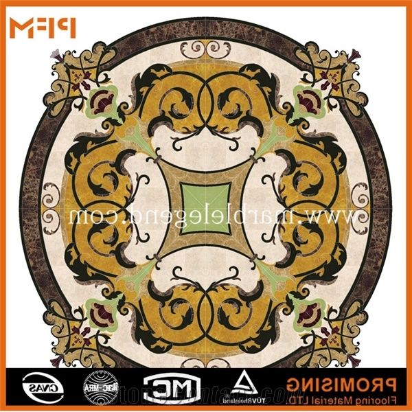 Cheap Price Marble Inlay Flooring Design,Laminate Marble Flooring Marble Inlay Flooring Design, Dark Emperador/Golden Year/Rosso Verona/Crema Marfil/Honey Onyx/Onyx Green/India Green Marble Medallion
