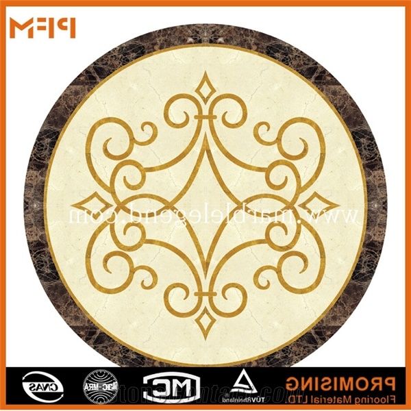 Cheap Price Marble Inlay Flooring Design,Laminate Marble Flooring Marble Inlay Flooring Design, Dark Emperador/Golden Year/Rosso Verona/Crema Marfil/Honey Onyx/Onyx Green/India Green Marble Medallion
