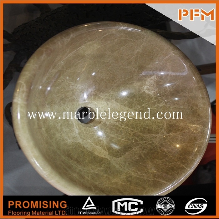 China Grey Marble Stone Polished Sinks, Hot Design Artificial Stone Wash Sink, New Round Wash Basin Sink for Bathroom