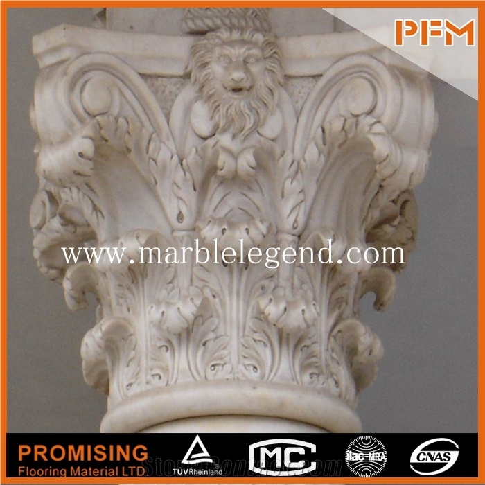 China White Marble Carving Product Carving Stone Column