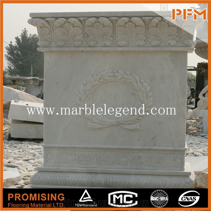China White Marble Carving Product Carving Stone Column