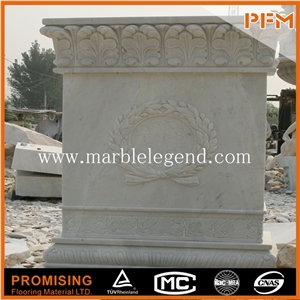 China White Marble Carving Product Carving Stone Column