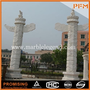China White Marble Carving Product Carving Stone Column