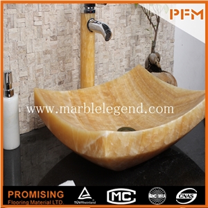 China Yellow Onyx Sink Basin Marble Stone Wash Basin,High Quality Marble Wash Basin for Bathroom