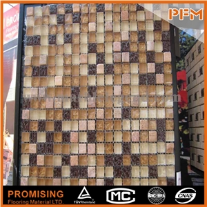 Cracked Glass and Stone Mosaic Mural Patterns Wall and Flooring Tiles Building Products Tessera Piano Brixton 11-3/4 In. X 11-3/4 In. X 8 mm Stone and Glass Mosaic