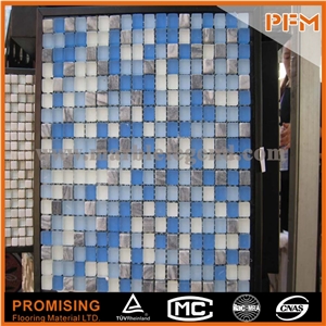 Cracked Glass and Stone Mosaic Mural Patterns Wall and Flooring Tiles Building Products Tessera Piano Brixton 11-3/4 In. X 11-3/4 In. X 8 mm Stone and Glass Mosaic