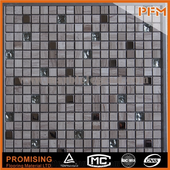 Crystal Glass Mix Stone Mosaic Pattern for Living Room Decoration Material Stone Glass Mosaic Pattern