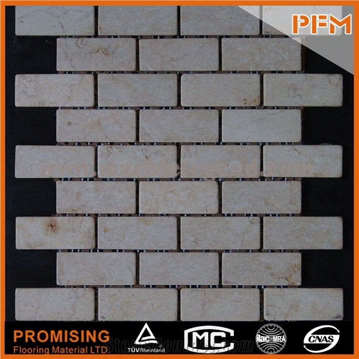 Crystal Glass Mosaic and Resin Wall Tile, Square Pattern Glass Stone Mosaic Blue Stone Mosaic
