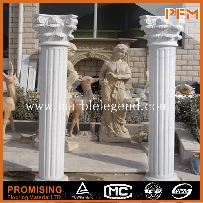 Decorative Roman Marble Column , Stone Pillars