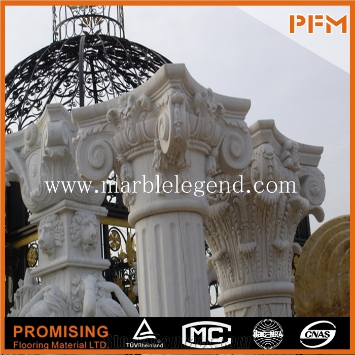 Decorative Roman Marble Column , Stone Pillars