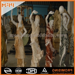 Elegant Green Marble Sculptured Statue /Western/European Customized Figure Human/Animal/ Hand Carving/For Outdoor/Garden, Spring Green Marble Statues
