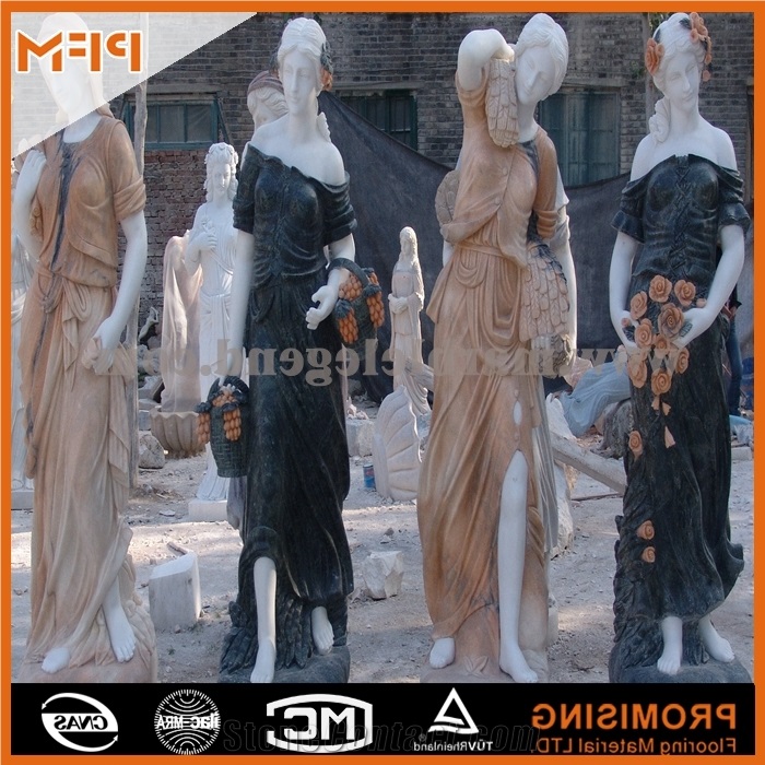 Elegant Green Marble Sculptured Statue /Western/European Customized Figure Human/Animal/ Hand Carving/For Outdoor/Garden, Spring Green Marble Statues