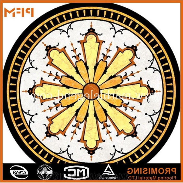 Elegant Waterjet Marble for Flooring 2015 Inlay Hospital Lobby Marble Flooring Design, Dark Emperador/Golden Year/Rosso Verona/Crema Marfil/Honey Onyx/Onyx Green/India Green Marble Medallion