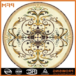 Elevator Marble Flooring Design,Marble Inlay Floor Pattern, Golden Yellow Marble Medallion
