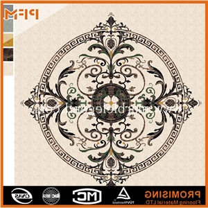 Elevator Marble Flooring Design,Marble Inlay Floor Pattern, Golden Yellow Marble Medallion