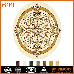 Elevator Marble Flooring Design,Marble Inlay Floor Pattern, Golden Yellow Marble Medallion