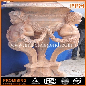 Factory Design Fashion Big Flower Pot Plant, Brown Marble Flower Pots