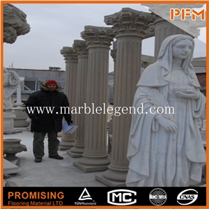 Fluted Stone Beige Marble Roman Column Pillar Decorative Pillars and Columns,Super Beige Marble Stone/ Marble Columns and Pillars