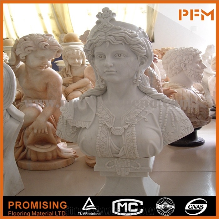 Greek Bust, Hunan White Marble Stone Bust Statues