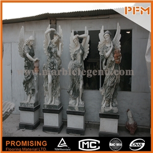 Hand Carved Apple Green Marble Statue Ladies Garden Statue