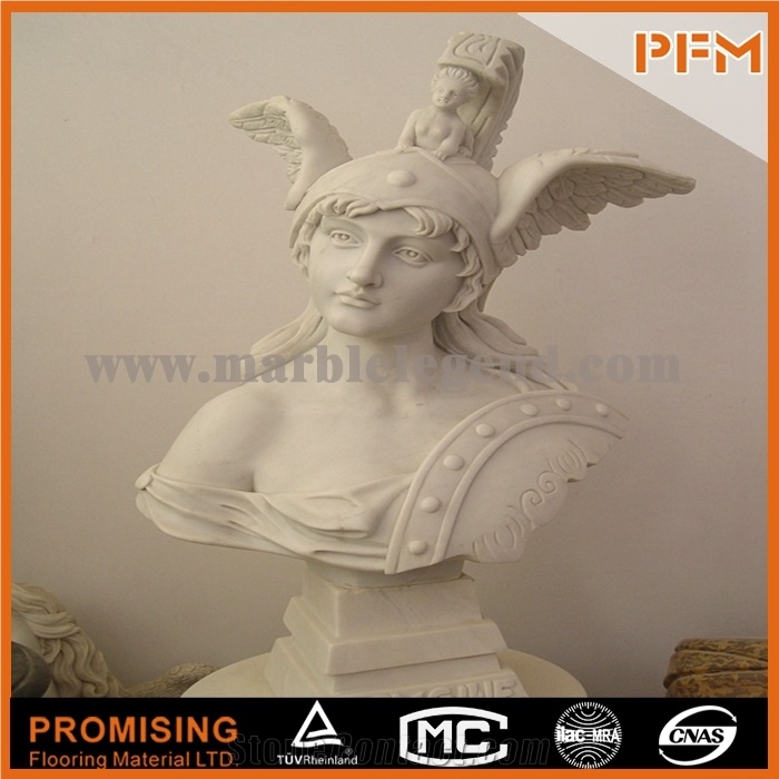 Hand Carving White Marble Stone Famous Human Like Head Bust Statue