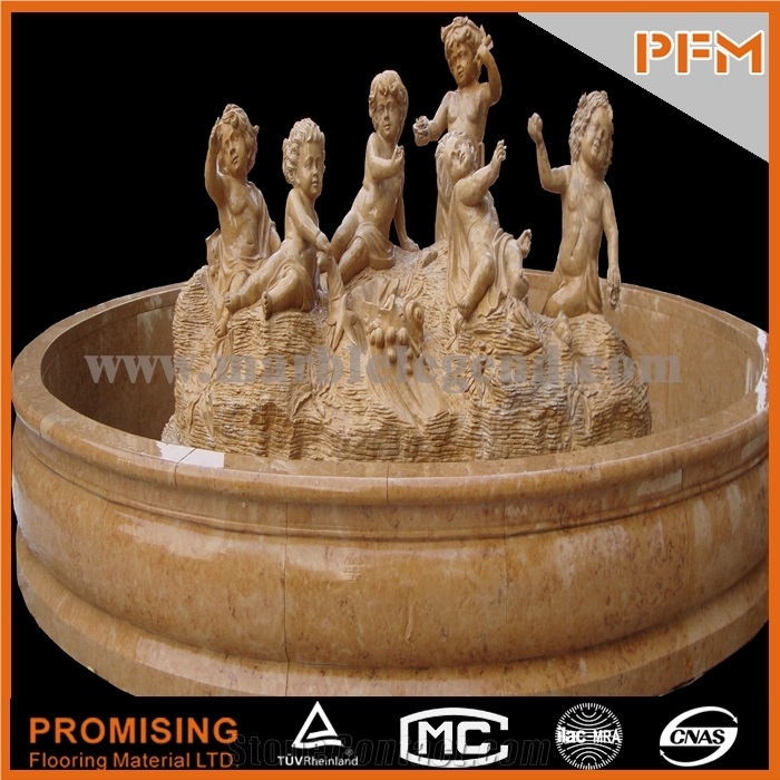 Henan Yellow Limestone Grand Yellow Stone Artworks with Man Statue