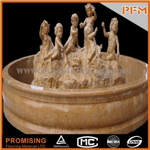 Henan Yellow Limestone Grand Yellow Stone Artworks with Man Statue