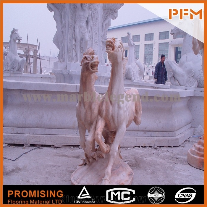 High-Polishing Hand Carved Henan Yellow Limestone Lion Animal Statues