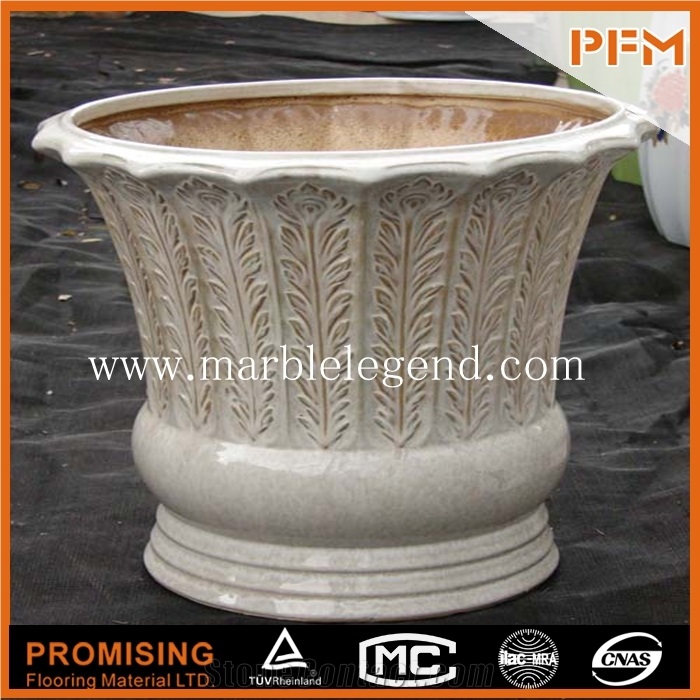 High Quality Marble Flowerpot,Beige Marble Flower Vase