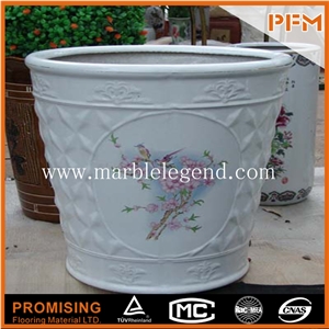 High Quality Marble Flowerpot,Beige Marble Flower Vase