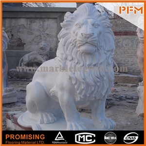 Home Decor Antique Sculpture Art Modern Statue Lion Cream Travertine Sculpture Beautiful Animal Collectibles Statue