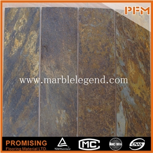 Honed Finished China Brown Yellow Rust Slate Slabs & Tiles, Wall Covering, Stair, Skirting, Cladding, Cut-To-Size for Floor Covering, Interior Decoration, Wholesaler