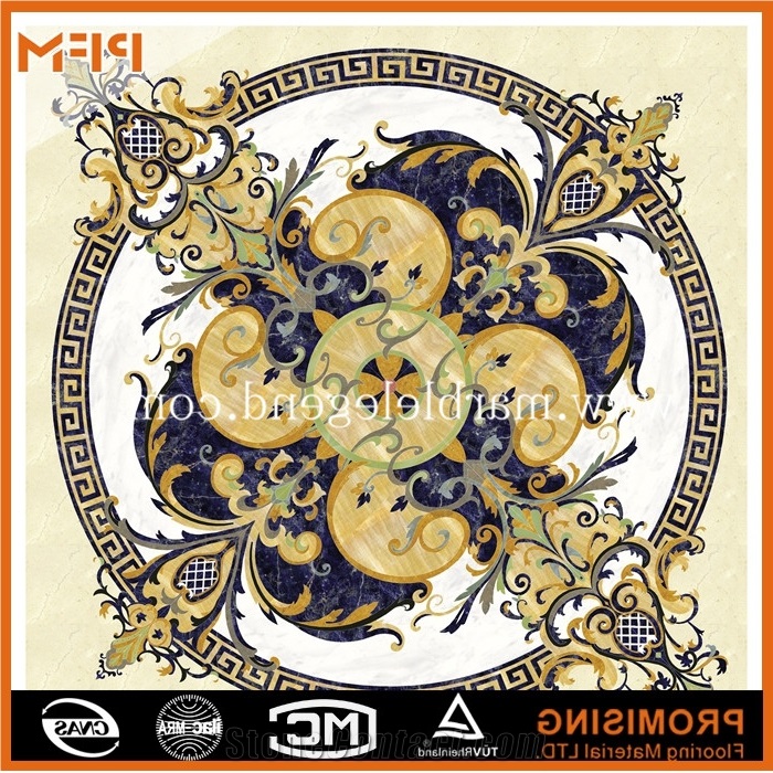 Hot Sale Different Pattern Marble Inlay Flooring Design, Dark Emperador/Golden Year/Rosso Verona/Crema Marfil/Honey Onyx/Onyx Green/India Green/Lapis/Ariston Marble Medallion