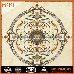 Hot Sale Different Pattern Marble Inlay Flooring Design, Dark Emperador/Golden Year/Rosso Verona/Crema Marfil/Honey Onyx/Onyx Green/India Green/Lapis/Ariston Marble Medallion
