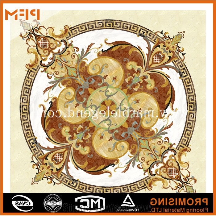 Hot Sale Different Pattern Marble Inlay Flooring Design, Dark Emperador/Golden Year/Rosso Verona/Crema Marfil/Honey Onyx/Onyx Green/India Green/Lapis/Ariston Marble Medallion