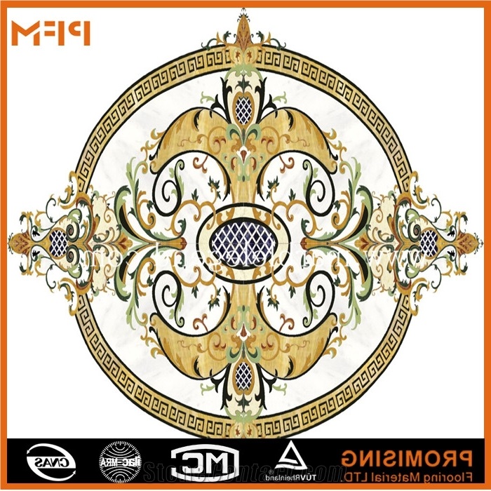 Hot Sale Different Pattern Marble Inlay Flooring Design, Dark Emperador/Golden Year/Rosso Verona/Crema Marfil/Honey Onyx/Onyx Green/India Green/Lapis/Ariston Marble Medallion