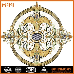 Hot Sale Different Pattern Marble Inlay Flooring Design, Dark Emperador/Golden Year/Rosso Verona/Crema Marfil/Honey Onyx/Onyx Green/India Green/Lapis/Ariston Marble Medallion